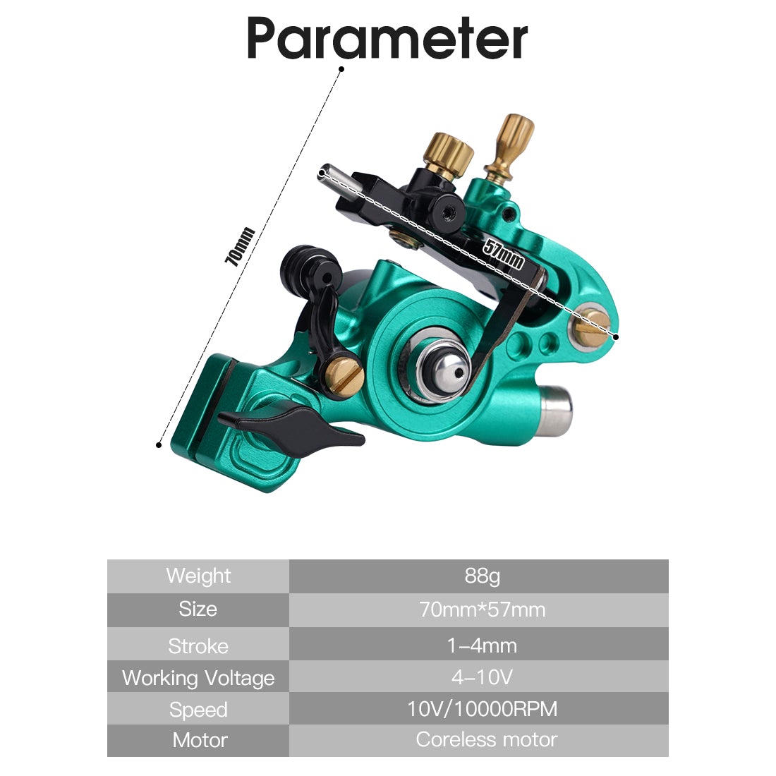 WJX W500 High Speed Adjustable Stroke Soft And Hard Coreless Motor Tattoo Rotary