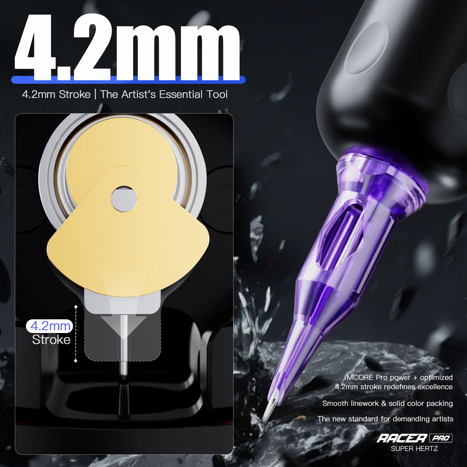 Dragonhawk Wireless Tattoo Pen Machine 4.2MM Strokes Length | Mast