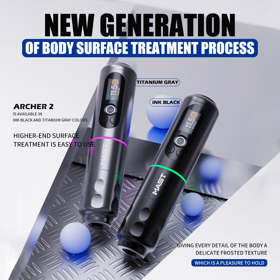 Dragonhawk Wireless Tattoo Pen Machine with 3.5MM Stroke Brushless Motor Color Screen | Mast Archer 2