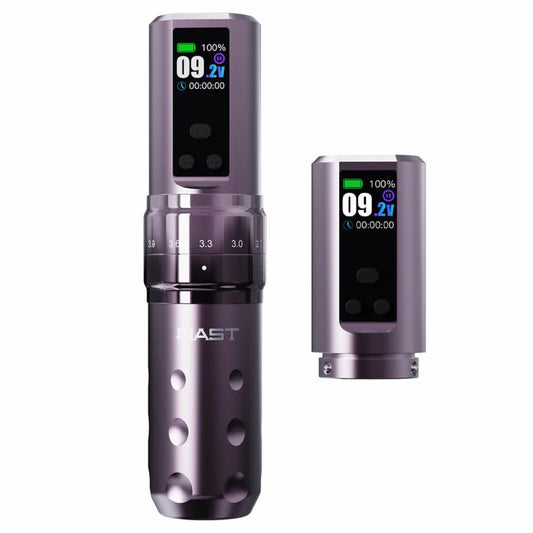 Double Battery Dragonhawk Wireless Tattoo Pen Machine 2.4-4.2MM Strokes Length | Mast Fold 2 Pro Space Purple